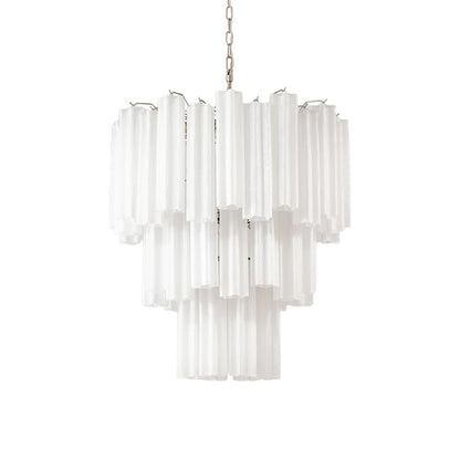 Grand Murano White Tube‑Glass Chandelier