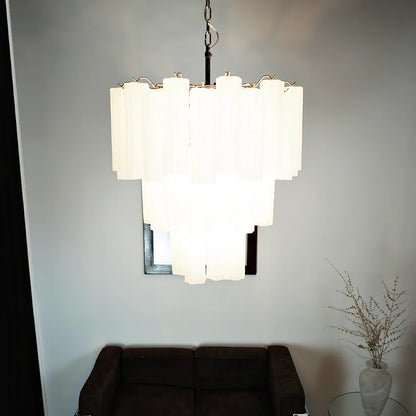 Grand Murano White Tube‑Glass Chandelier