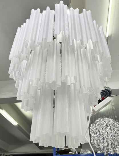 Grand Murano White Tube‑Glass Chandelier