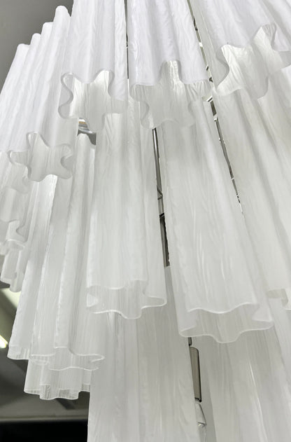 Grand Murano White Tube‑Glass Chandelier