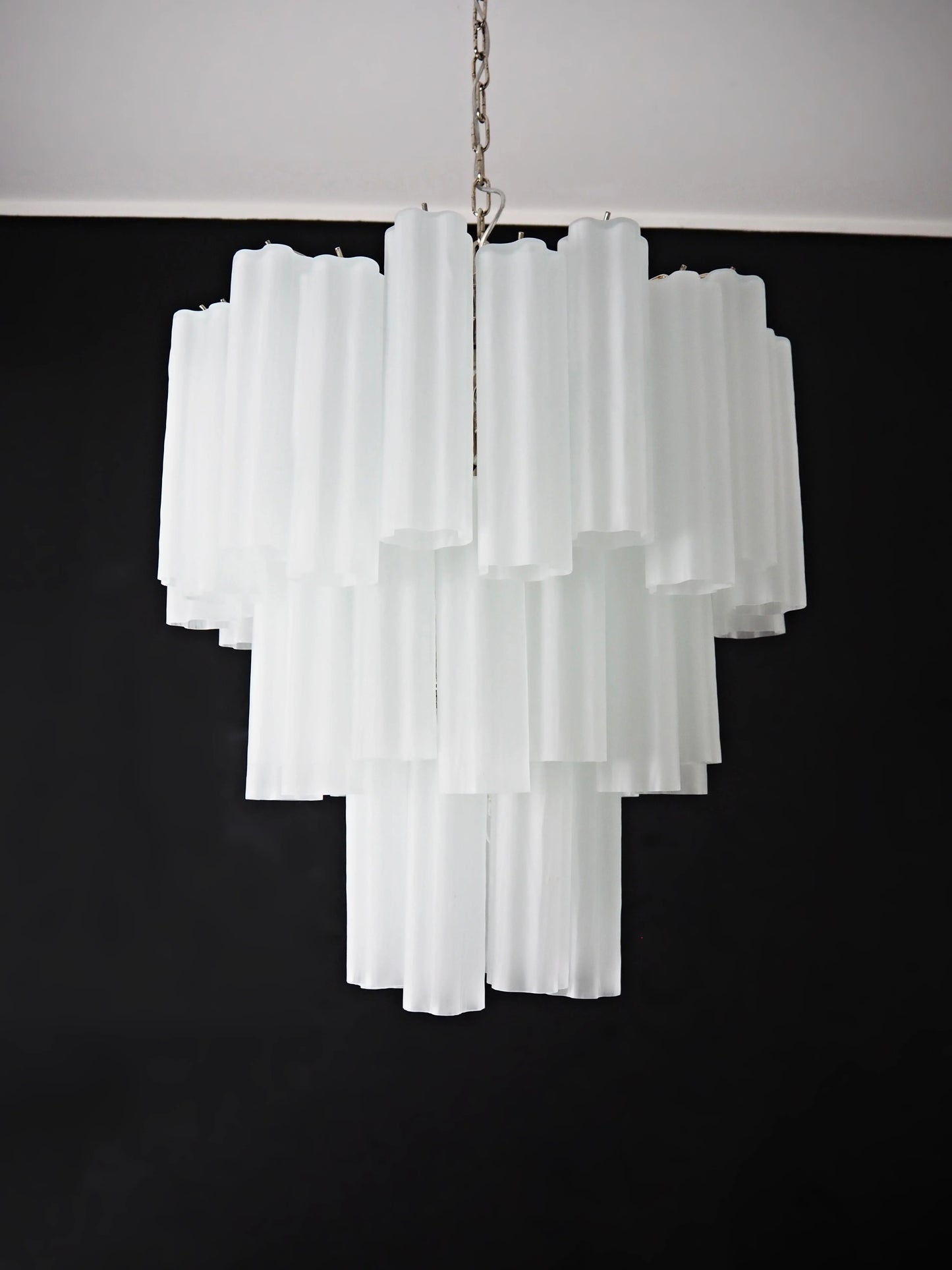 Grand Murano White Tube‑Glass Chandelier