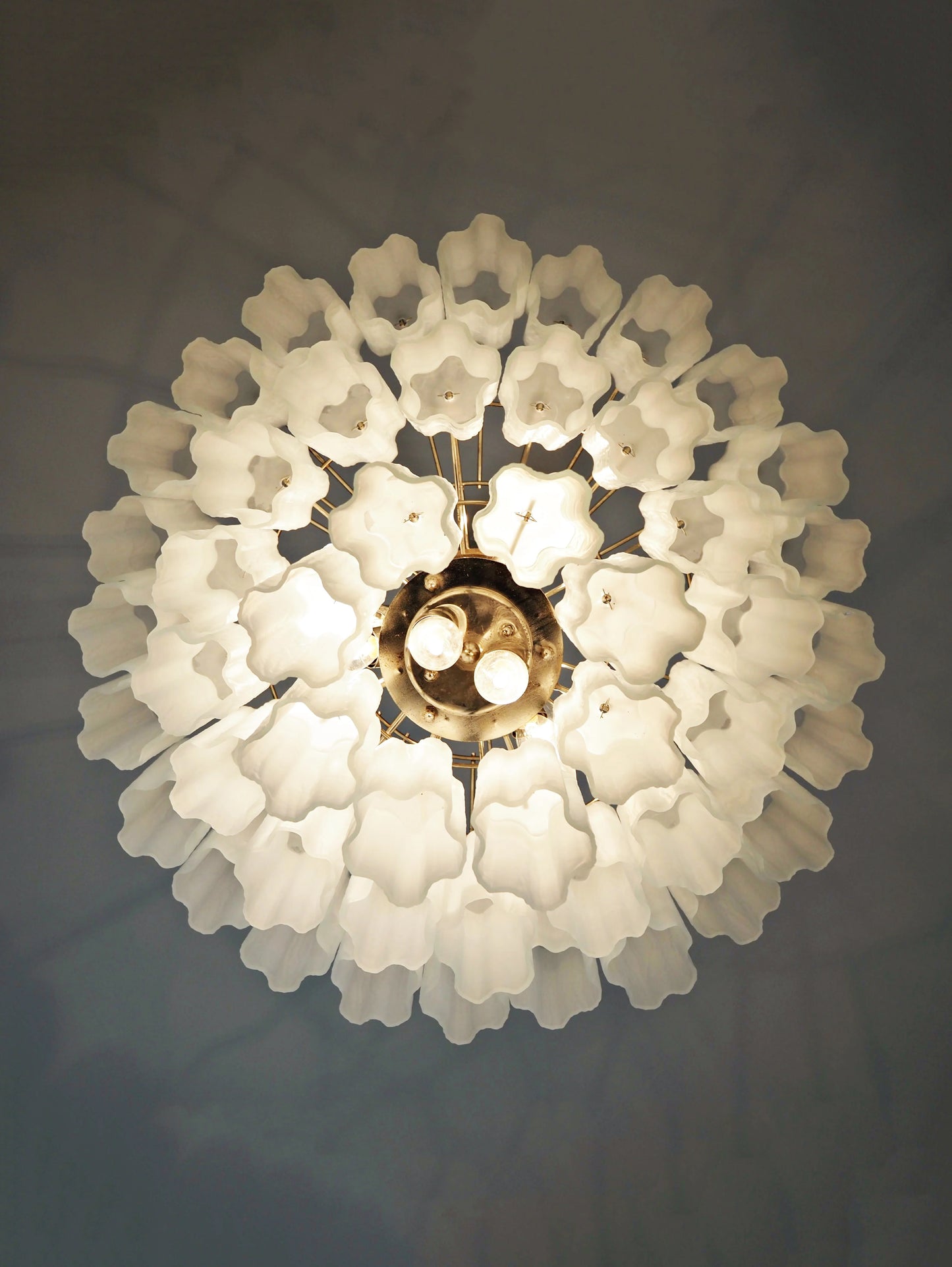 Grand Murano White Tube‑Glass Chandelier