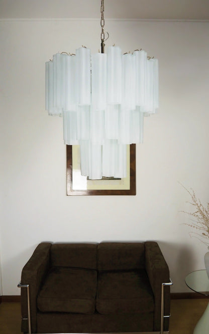 Grand Murano White Tube‑Glass Chandelier