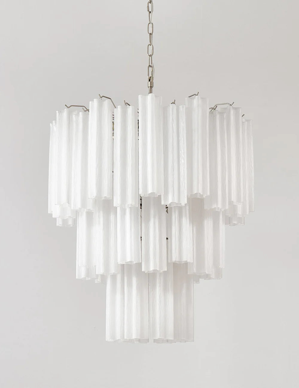 Grand Murano White Tube‑Glass Chandelier