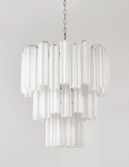Grand Murano White Tube‑Glass Chandelier