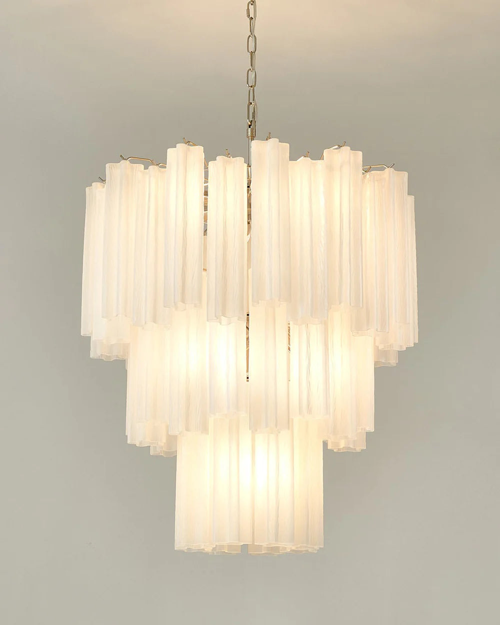 Grand Murano White Tube‑Glass Chandelier