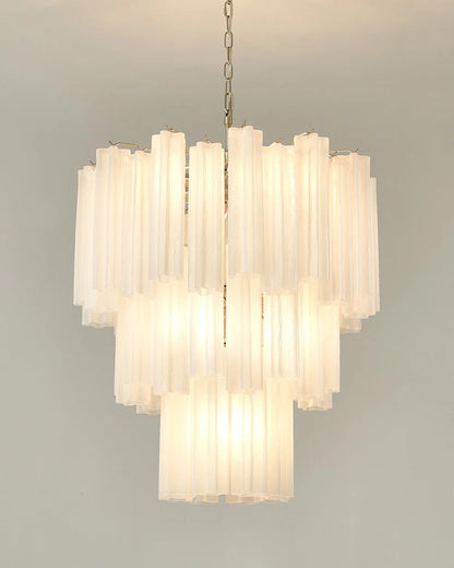 Grand Murano White Tube‑Glass Chandelier