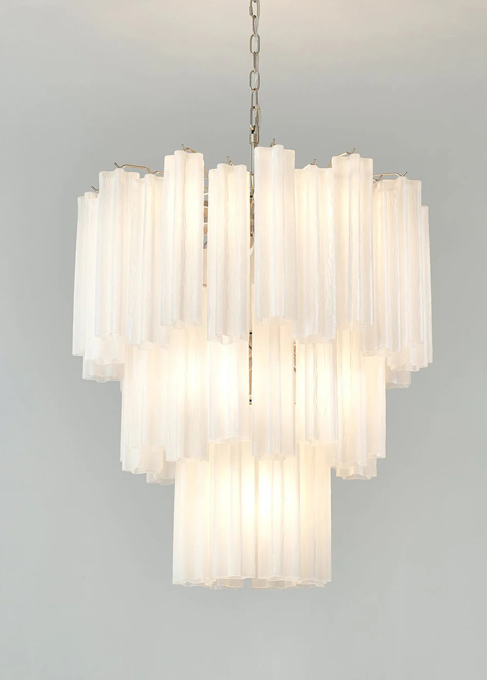 Grand Murano White Tube‑Glass Chandelier