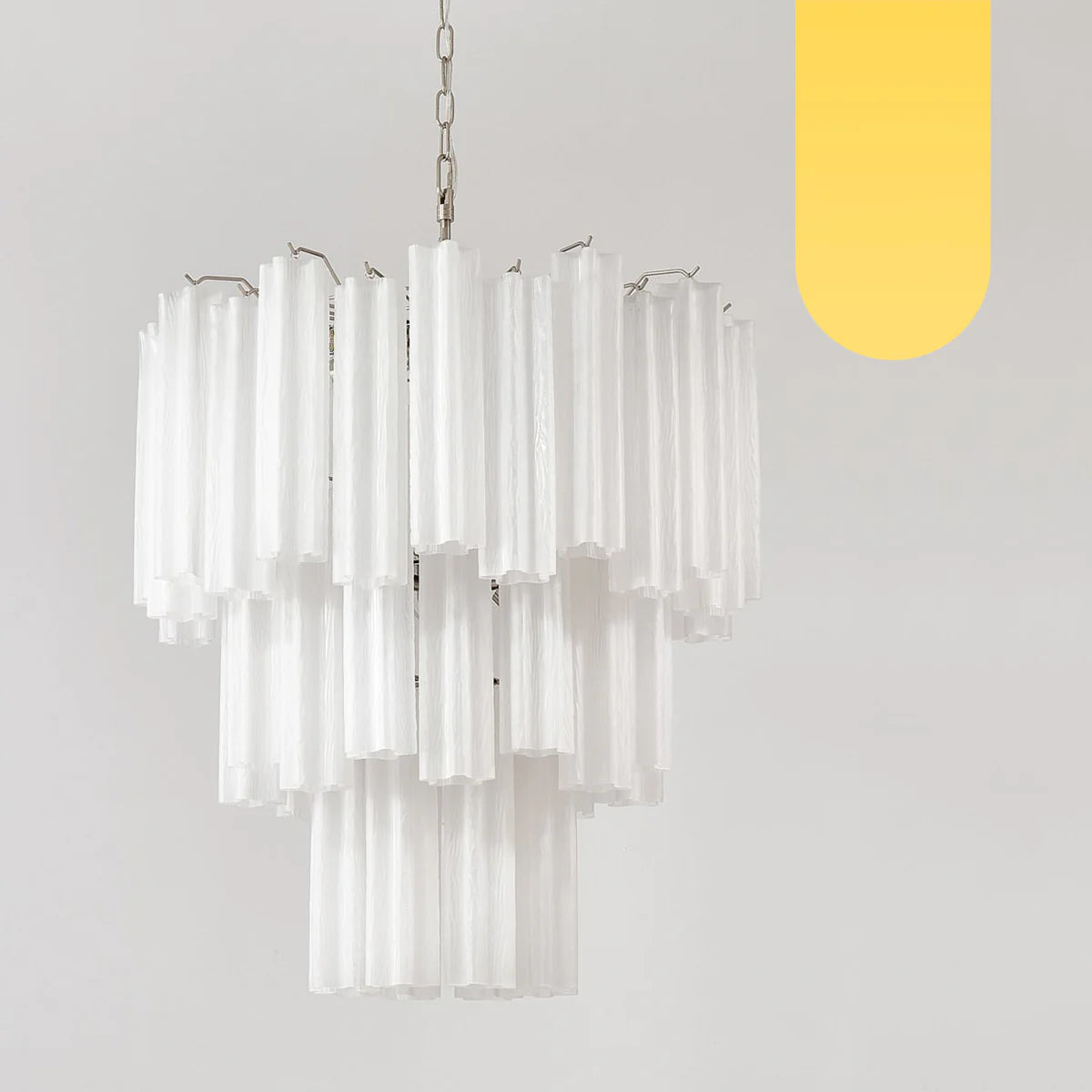 Grand Murano White Tube‑Glass Chandelier