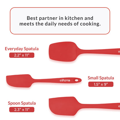 8 Piece Silicone Spatula Set - Teal Grey
