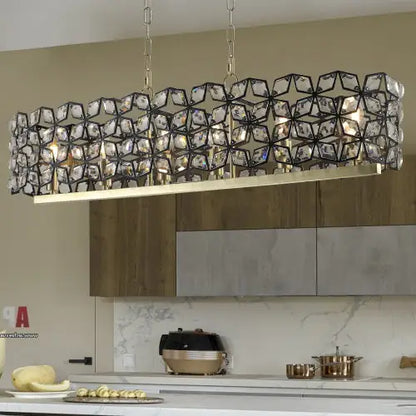 Luxury Gold Oval Crystal Chandelier