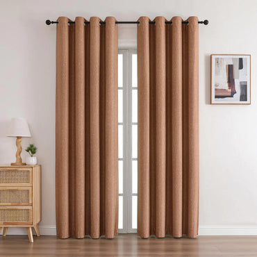 Airwill Blackout Curtains 108 Length for Window Treatment with Thermal Insulated Liner Grommet Window Curtains Drapes for Living Room (52 x 108 Inch 2 Panels Reddish Brown)