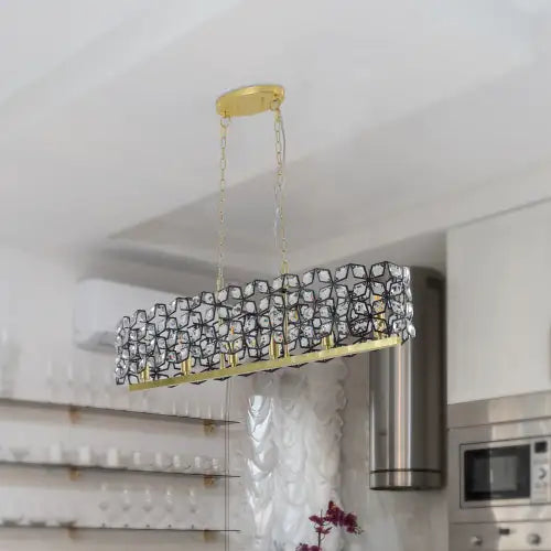 Luxury Gold Oval Crystal Chandelier