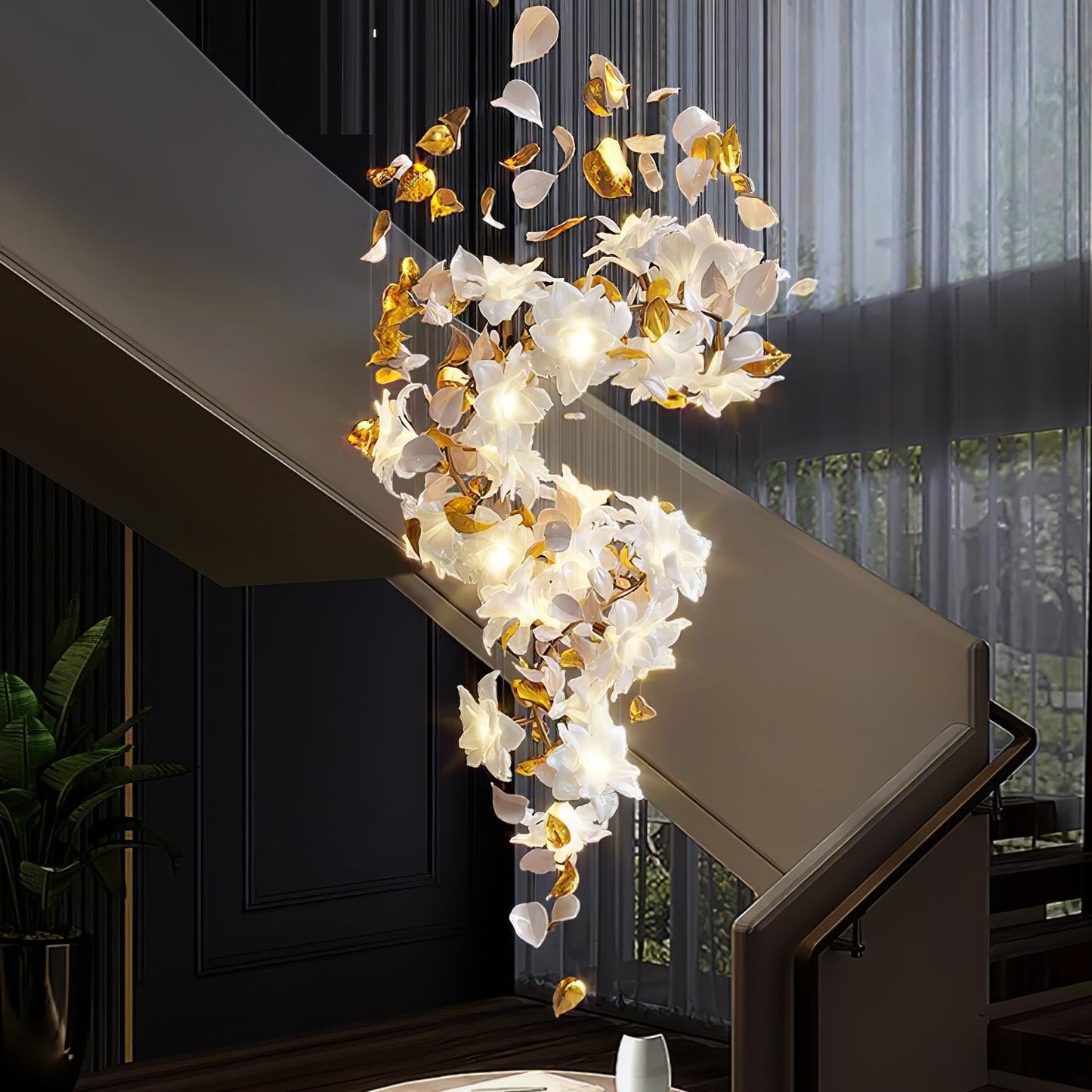 Artisan Fluttering Flying Flower Chandelier