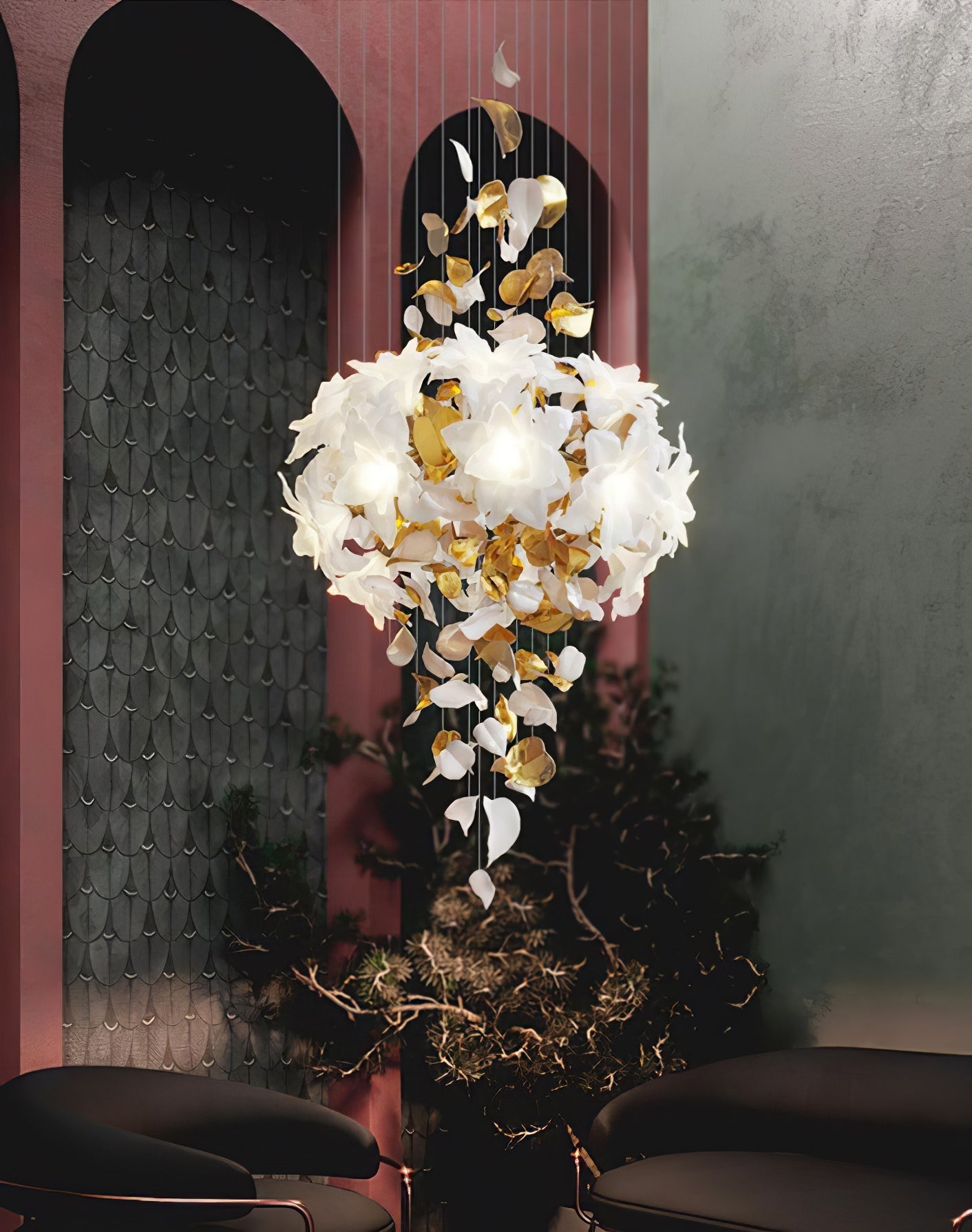 Artisan Fluttering Flying Flower Chandelier