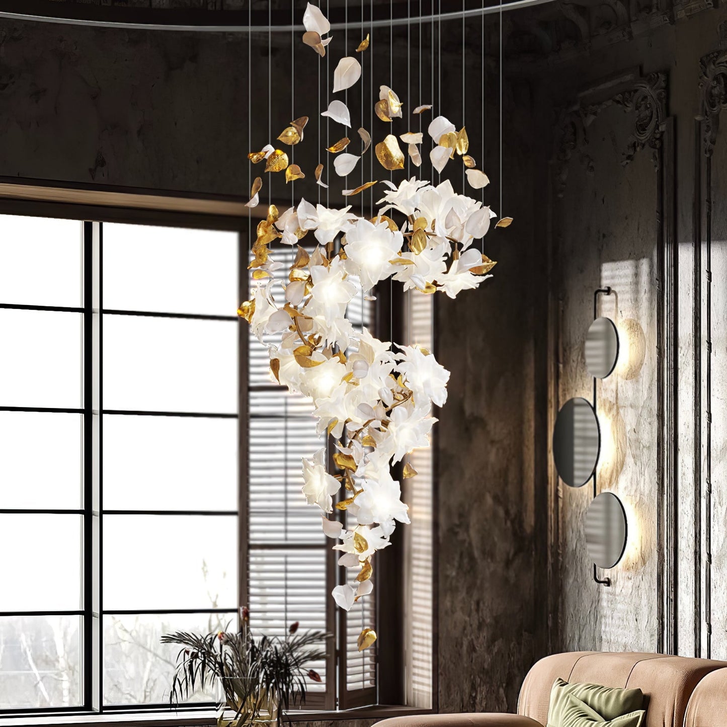Artisan Fluttering Flying Flower Chandelier