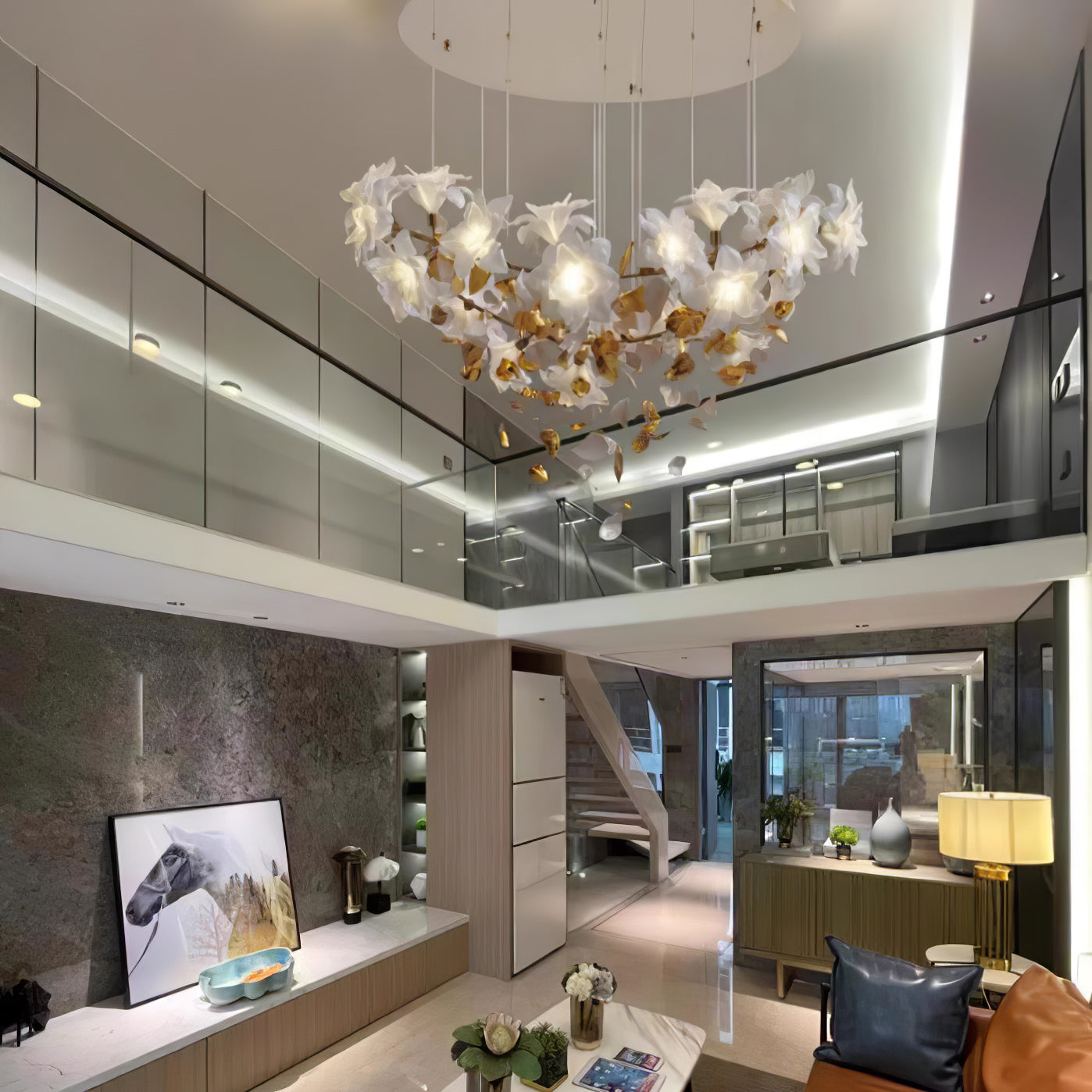 Artisan Fluttering Flying Flower Chandelier