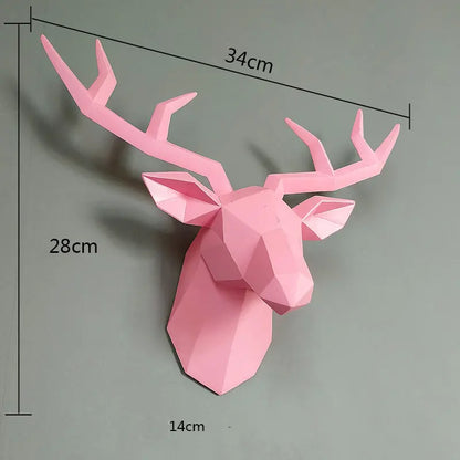 3D Nordic Deer Head Wall Decor for Living Room