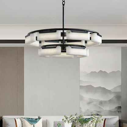 Alabaster Harmony Rectangle Chandelier