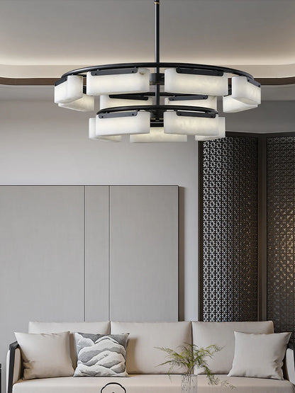 Alabaster Harmony Rectangle Chandelier