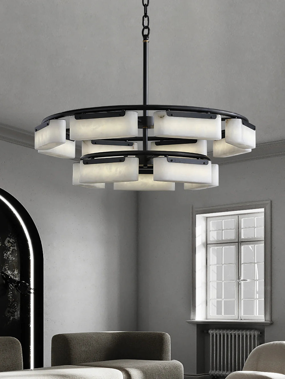 Alabaster Harmony Rectangle Chandelier