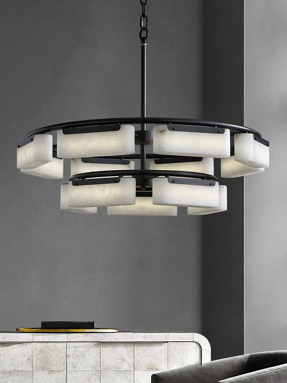 Alabaster Harmony Rectangle Chandelier
