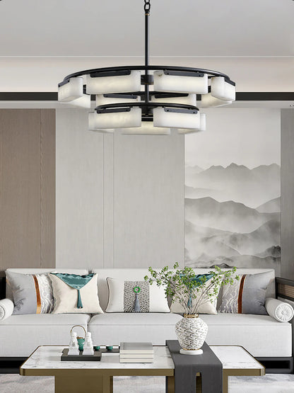 Alabaster Harmony Rectangle Chandelier