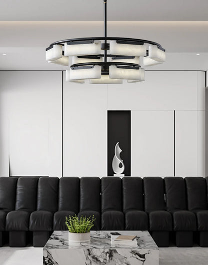 Alabaster Harmony Rectangle Chandelier