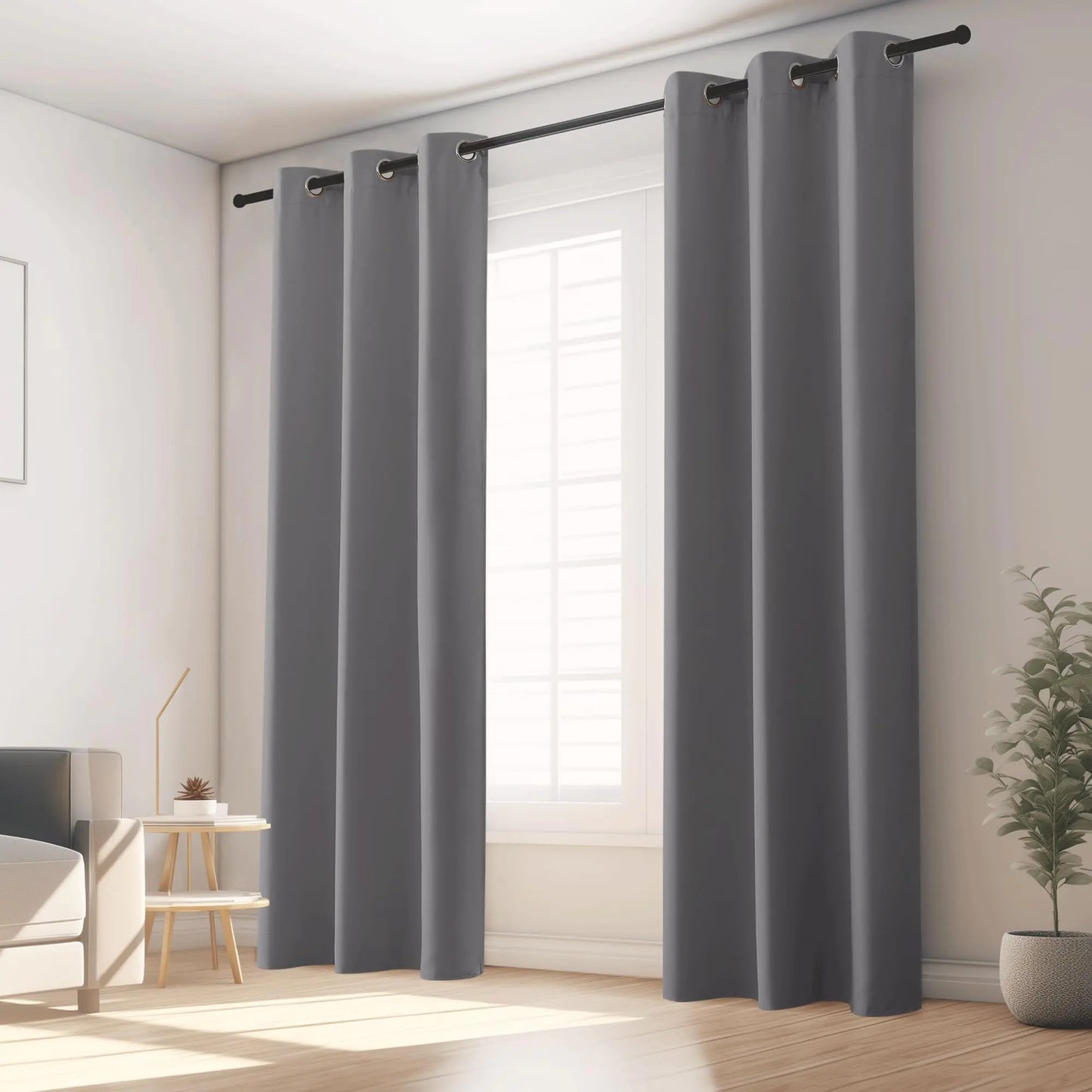 KGORGE Curtains for Bedroom 2 Panels 42 x 90 Inch Grey Minor Blemish Grommet Top Minimalism Thermal Insulated Room Darkening Privacy Protection Small Curtains for Living Room Kids Bedroom