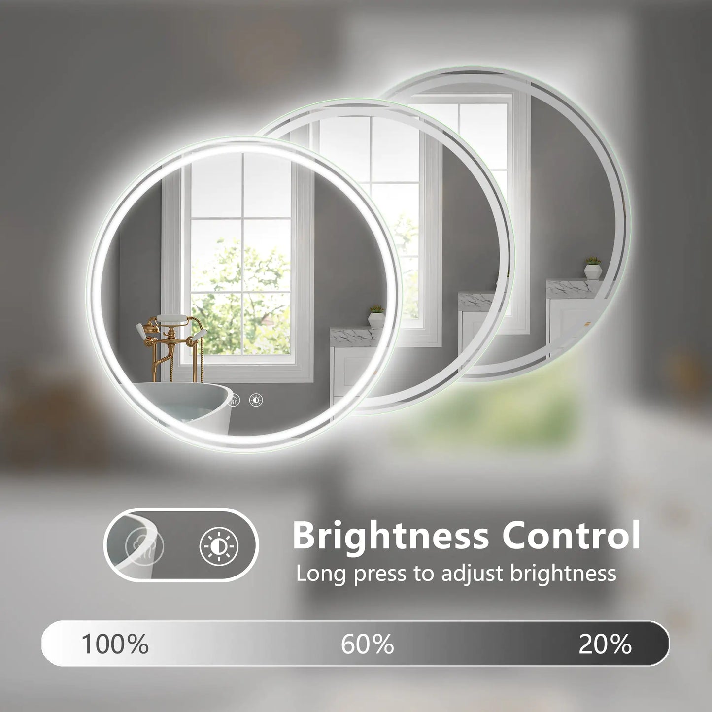 28 Inch Round LED Bathroom Mirror -Wall Mounted