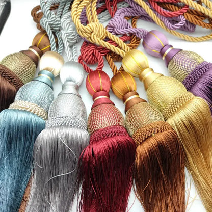 Braided Tassel Tiebacks for Window Curtains (1 Pair)