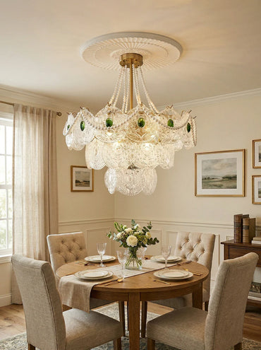 Emerald Artisanal Glass Chandelier