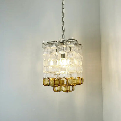 Amber Iceblock Glass Chandelier