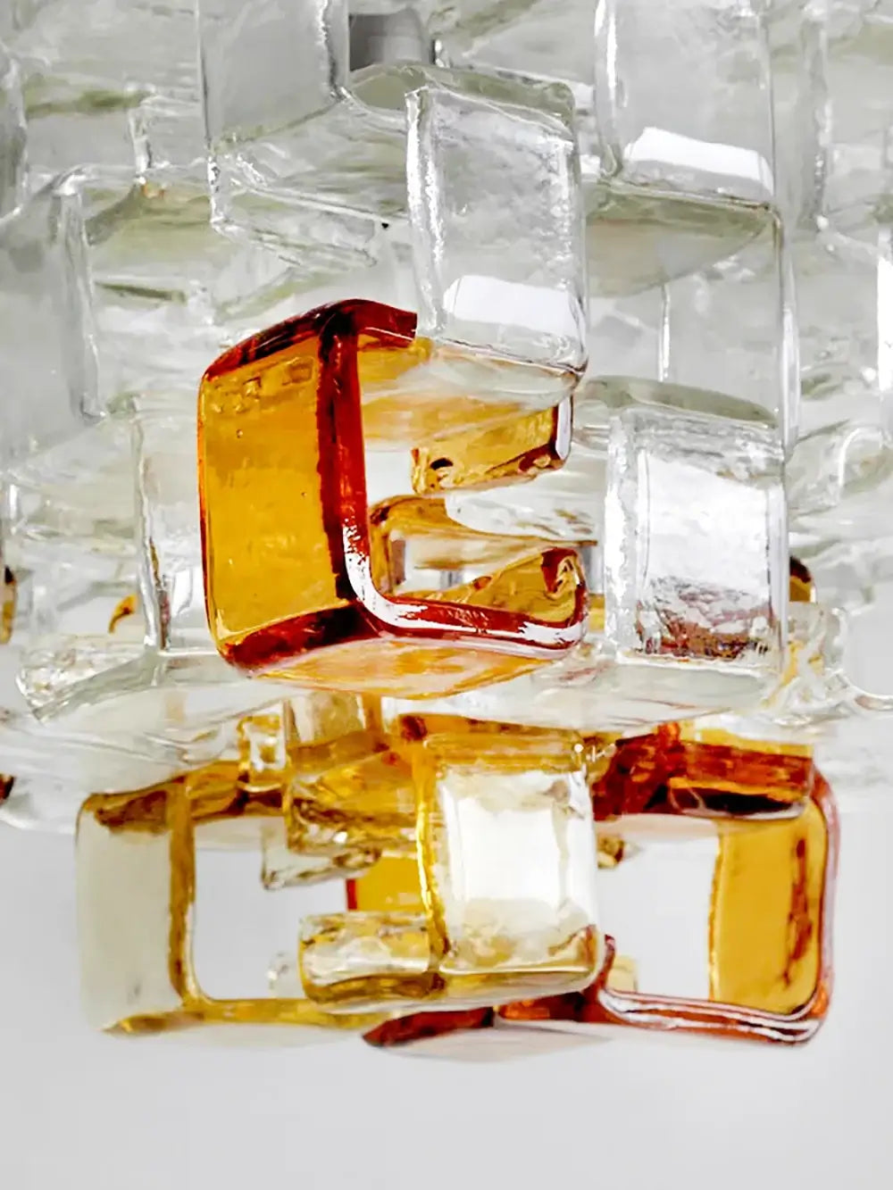 Amber Iceblock Glass Chandelier