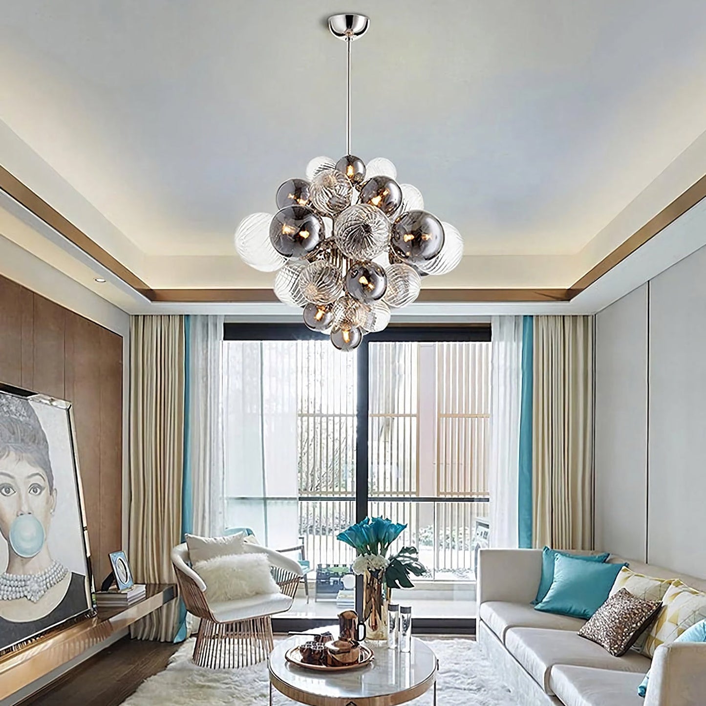 Bubble Glow Glass Chandelier