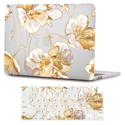 MacBook Air 13.6-inch (M2-M5) Case - Gold Botanical Design
