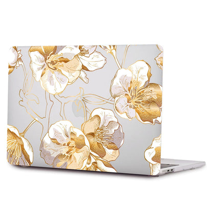 MacBook Pro Clear Case 13-inch - Gold Botanical Design