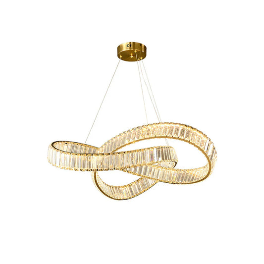 Round Gold Crystal Ring Chandelier