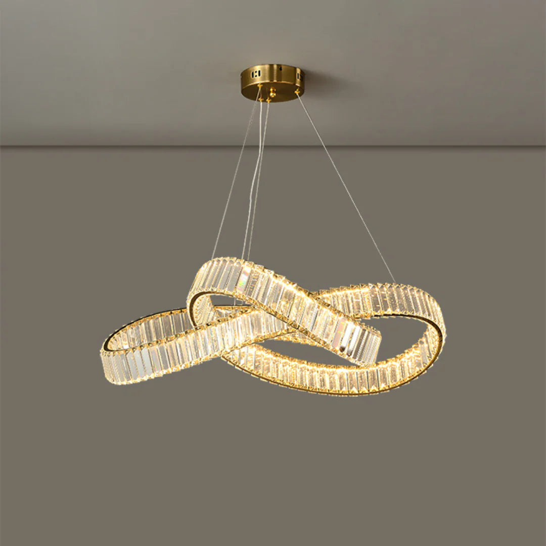 Round Gold Crystal Ring Chandelier