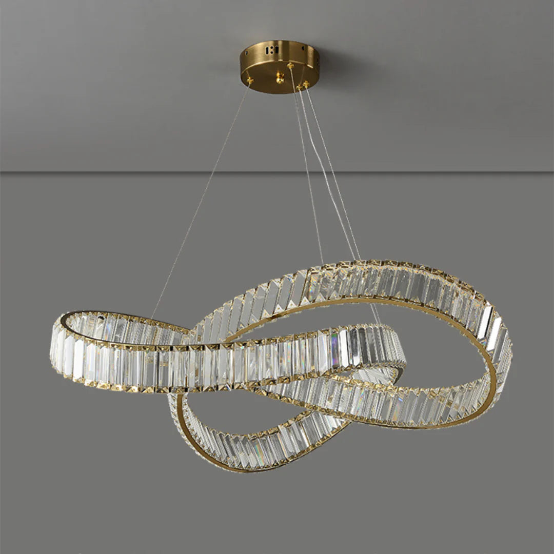 Round Gold Crystal Ring Chandelier