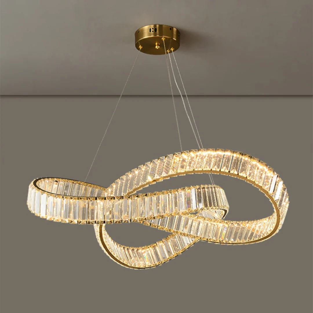Round Gold Crystal Ring Chandelier