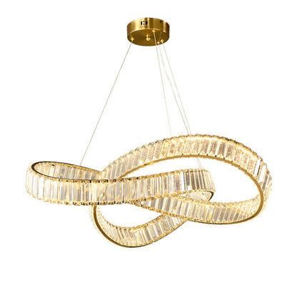 Round Gold Crystal Ring Chandelier