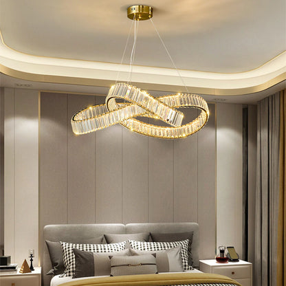 Round Gold Crystal Ring Chandelier