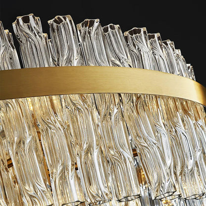 Gold Glass‑Rod Line Chandelier