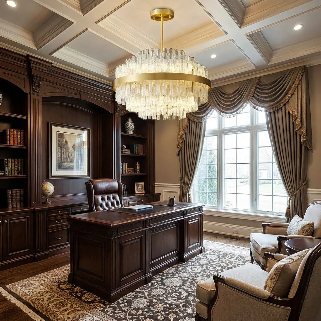 Gold Glass‑Rod Line Chandelier