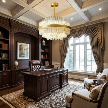 Gold Glass‑Rod Line Chandelier