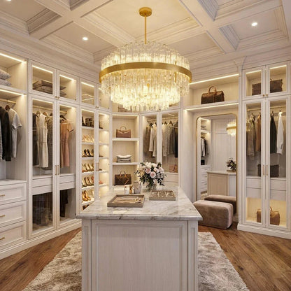 Gold Glass‑Rod Line Chandelier