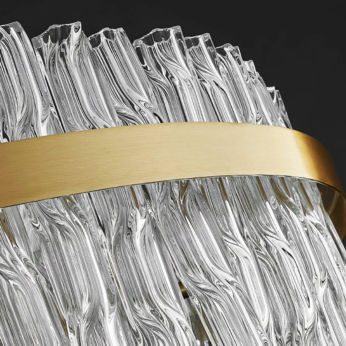 Gold Glass‑Rod Line Chandelier