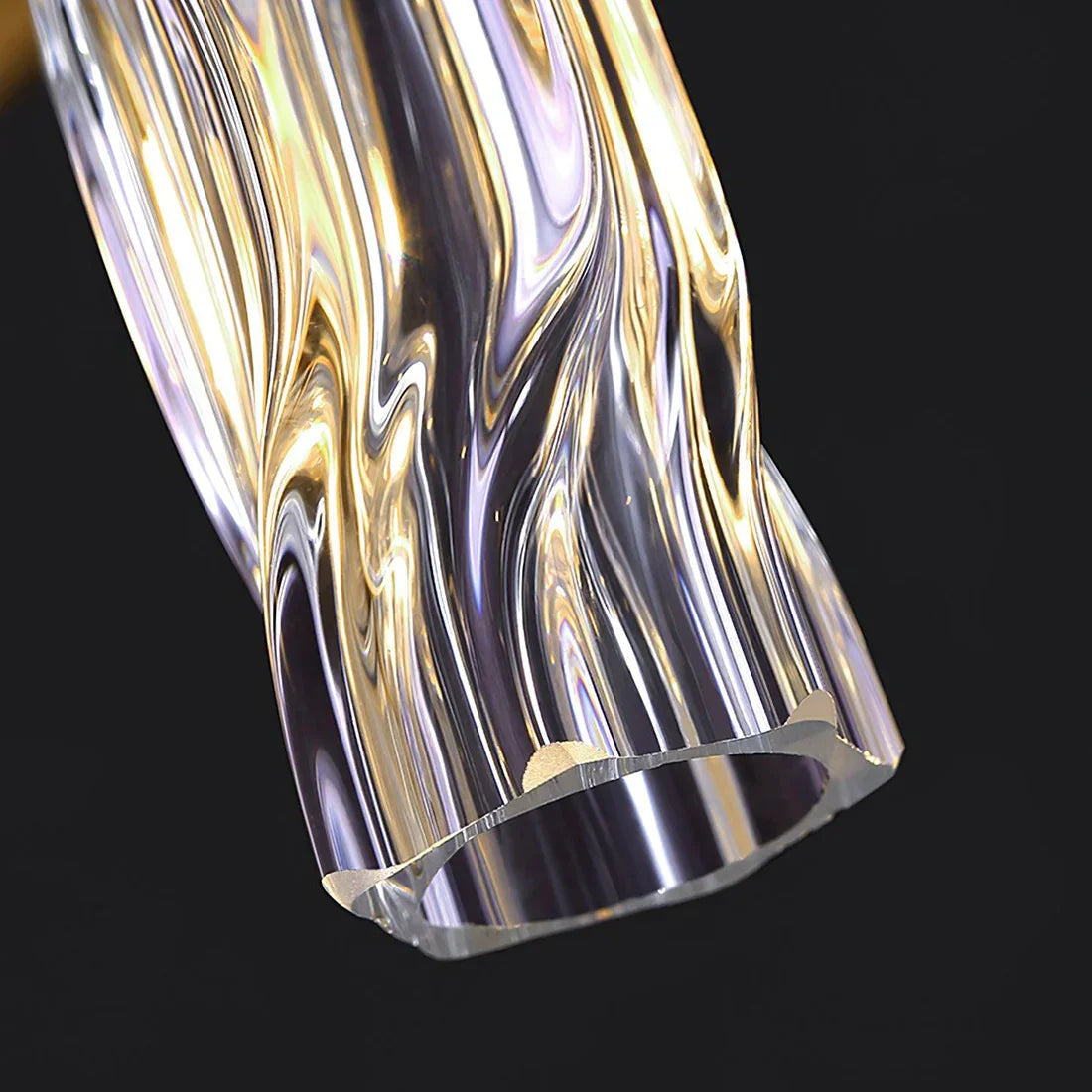 Gold Glass‑Rod Line Chandelier