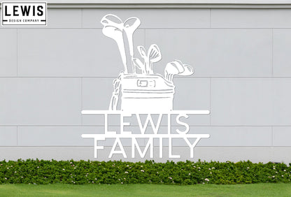 Golf Bag Custom Name Metal Sign